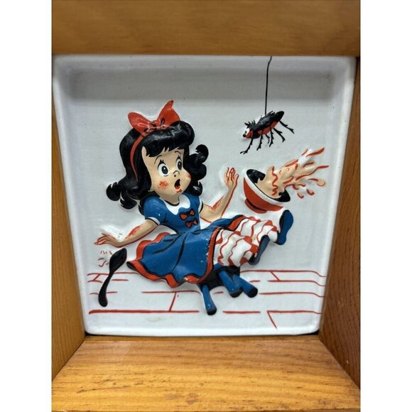 Vtg Little Miss Muffet Night Light Lamp Levinson Underwriters Lab Electric 7x7 - Picture 3 of 7